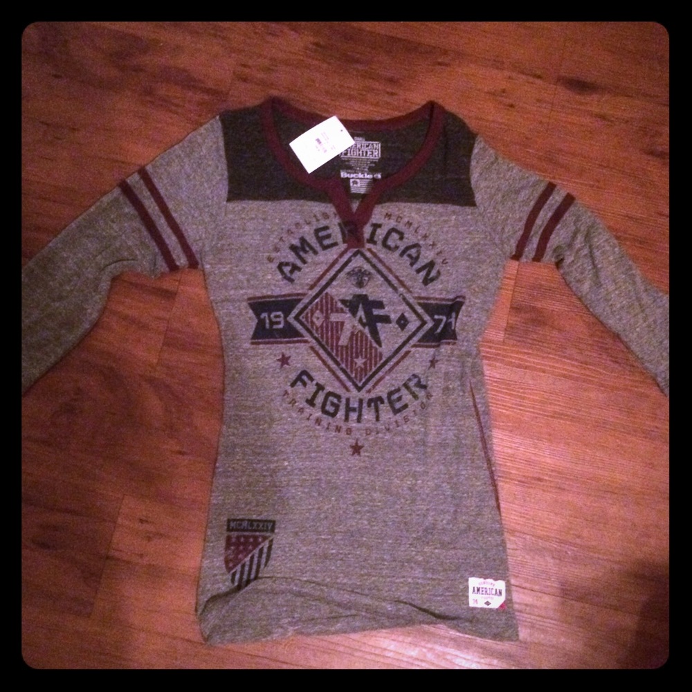 American fighter Henley tee nwt