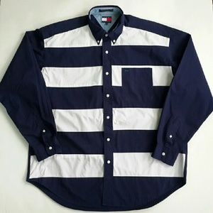 Vintage - Tommy Hilfiger Blue Button Down Shirt L