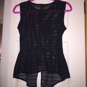 BCBG MESH PEPLUM TOP