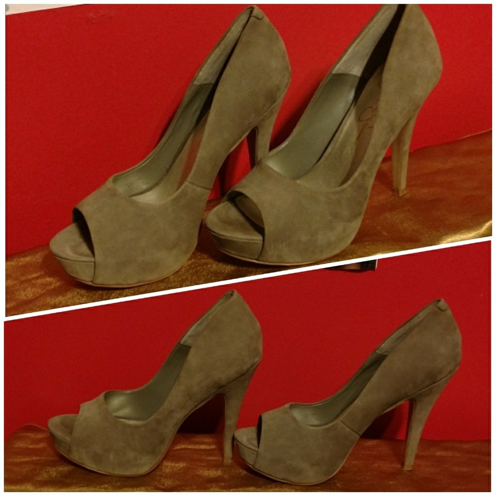 Jessica Simpson Peep Toe Suede Heels