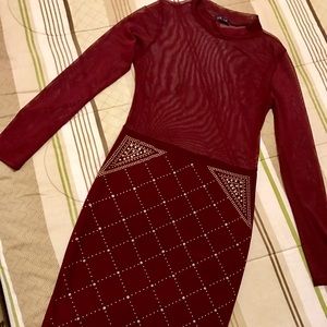 ⚡️LAST CALL⚡️RED SHEER TOP BODYCON DRESS