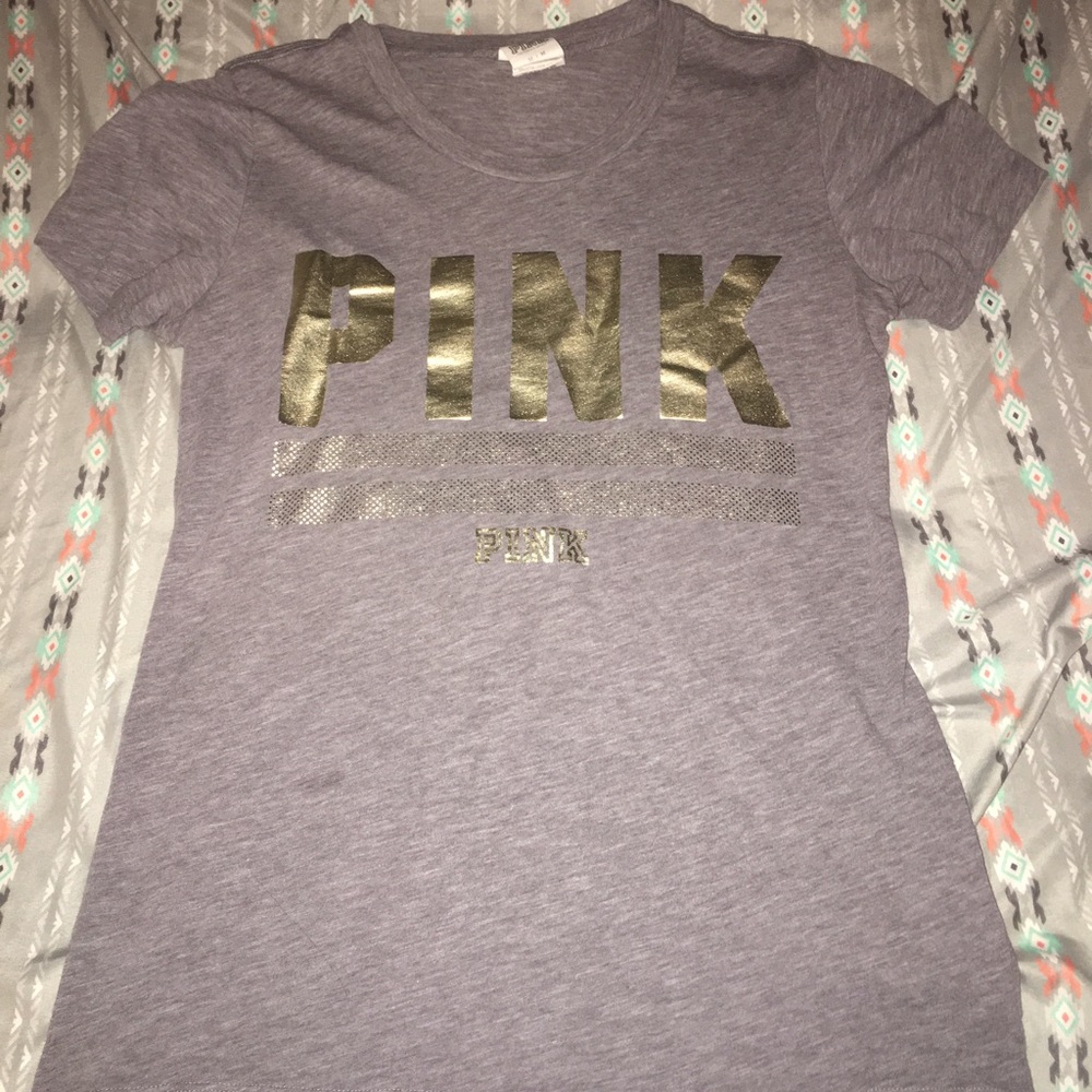 VS PINK Metallic Print tee