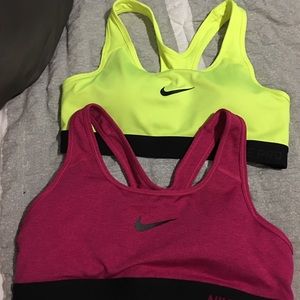 Two Nike sports bras