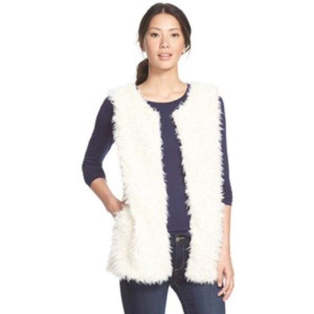 Fuzzy White Vest