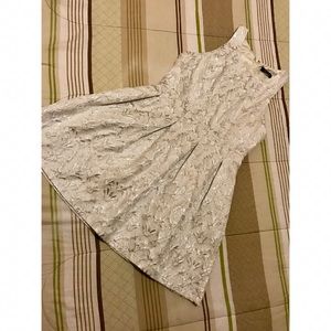 White and Silver Mid Length Dress