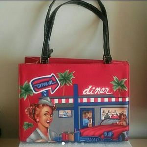 Vintage Diner Themed Handbag/Good Condition