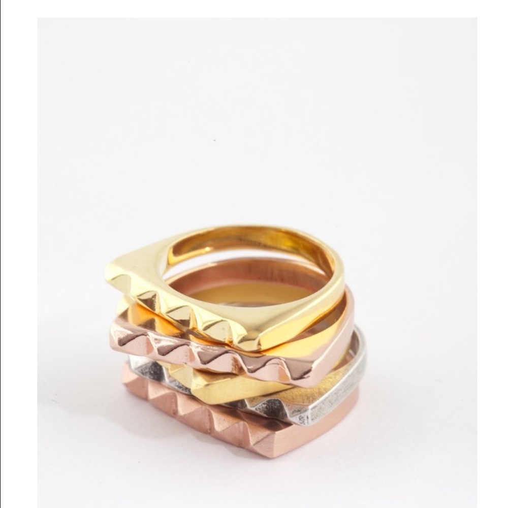 Tomtom jewelry | 18k plated trio rings | size 6