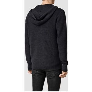 All Saints Loose Waffle Knit Hoodie