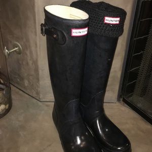 Hunter Original Tall Gloss Black Rain Boots