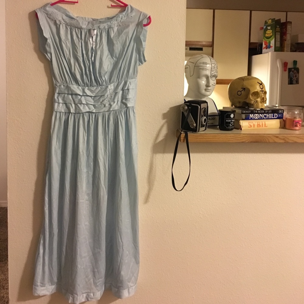 Robins egg blue slip dress vintage