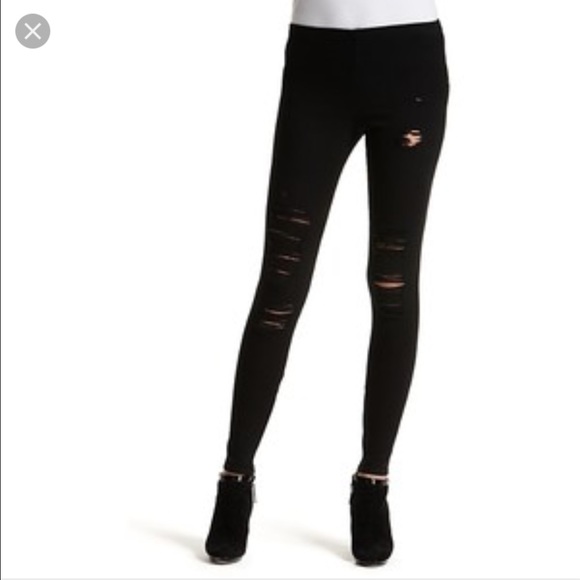 destroyed black jeggings