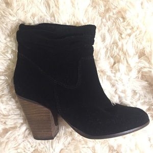 Black suede booties