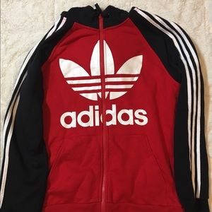 Adidas Red Zip Up Hoodie