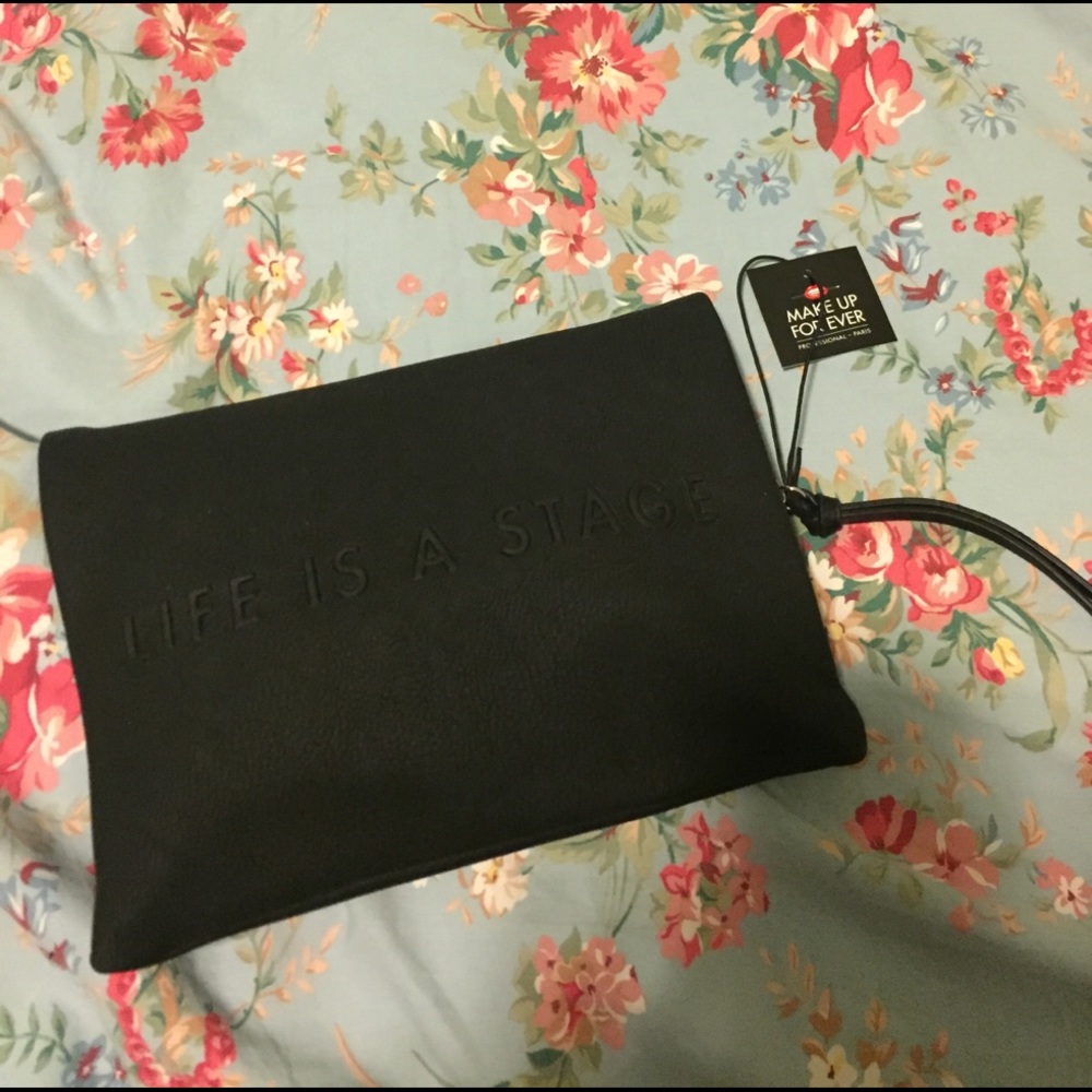 Make Up Forever faux leather clutch