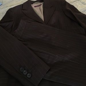 ESCADA COUTURE WOMENS-Pinstriped Classic Pant Suit