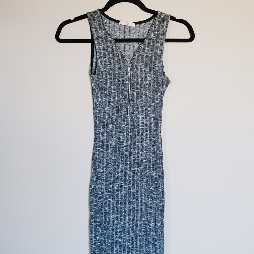 Gray Zip Up Tank Dress