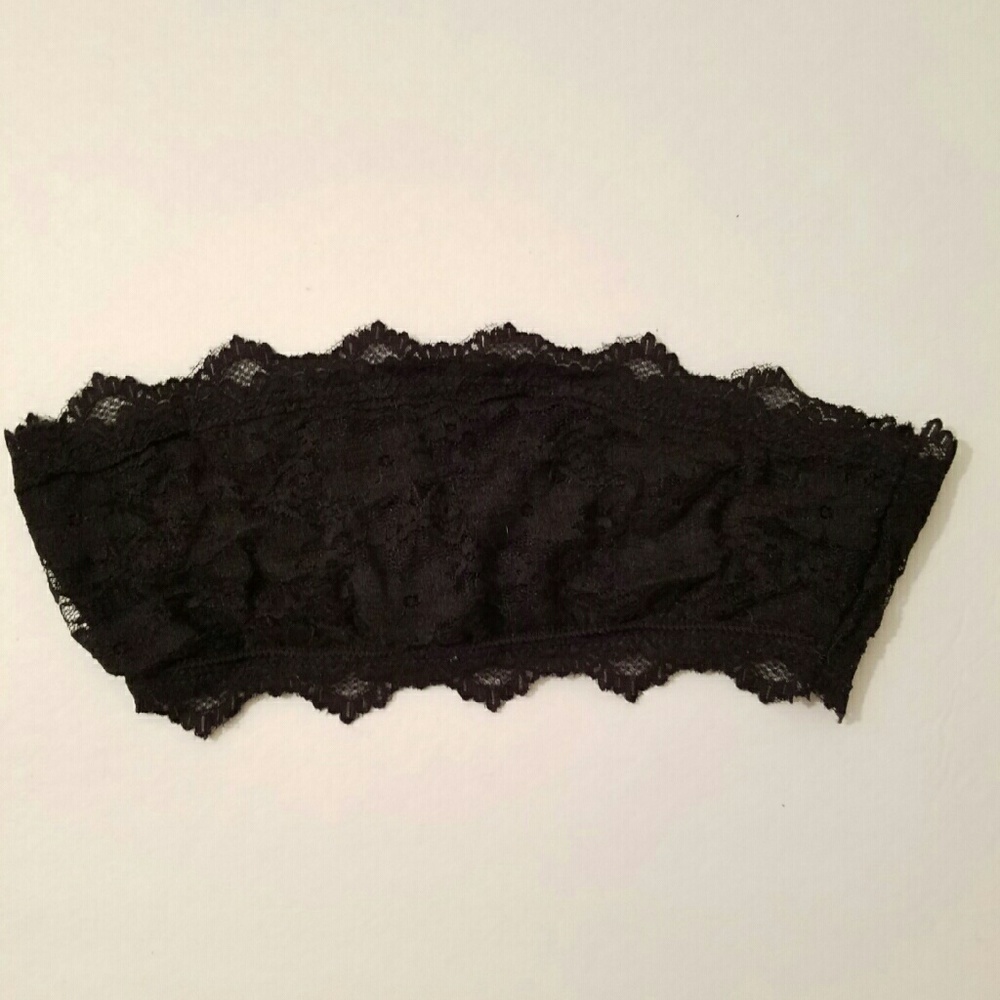 Lacy black bandeau bralette