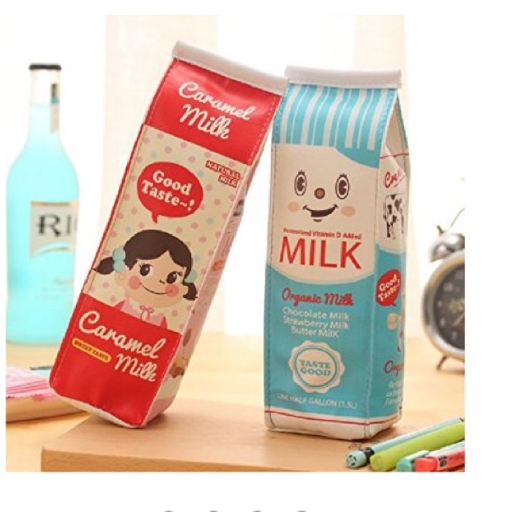 Milk cartoon pencil case pouch