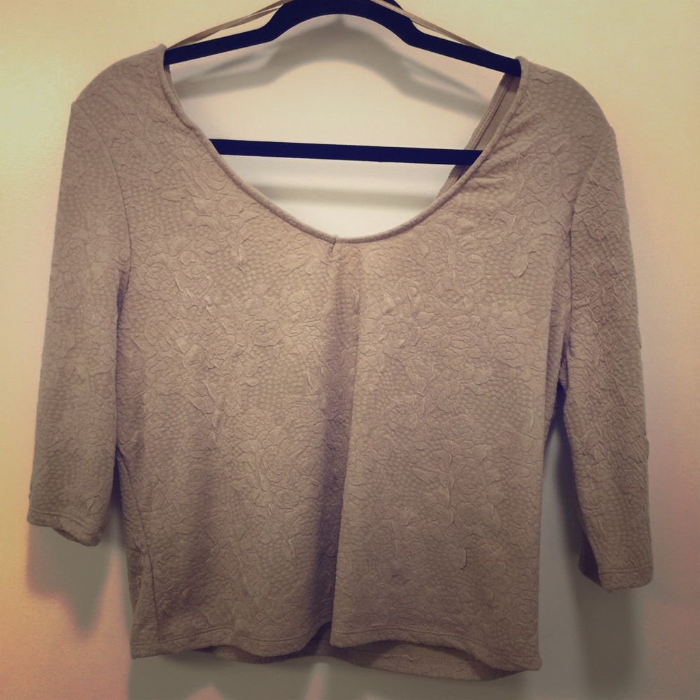 3/4 Sleeve Floral Crop Top