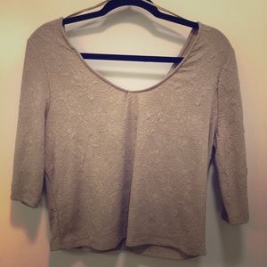 3/4 Sleeve Floral Crop Top