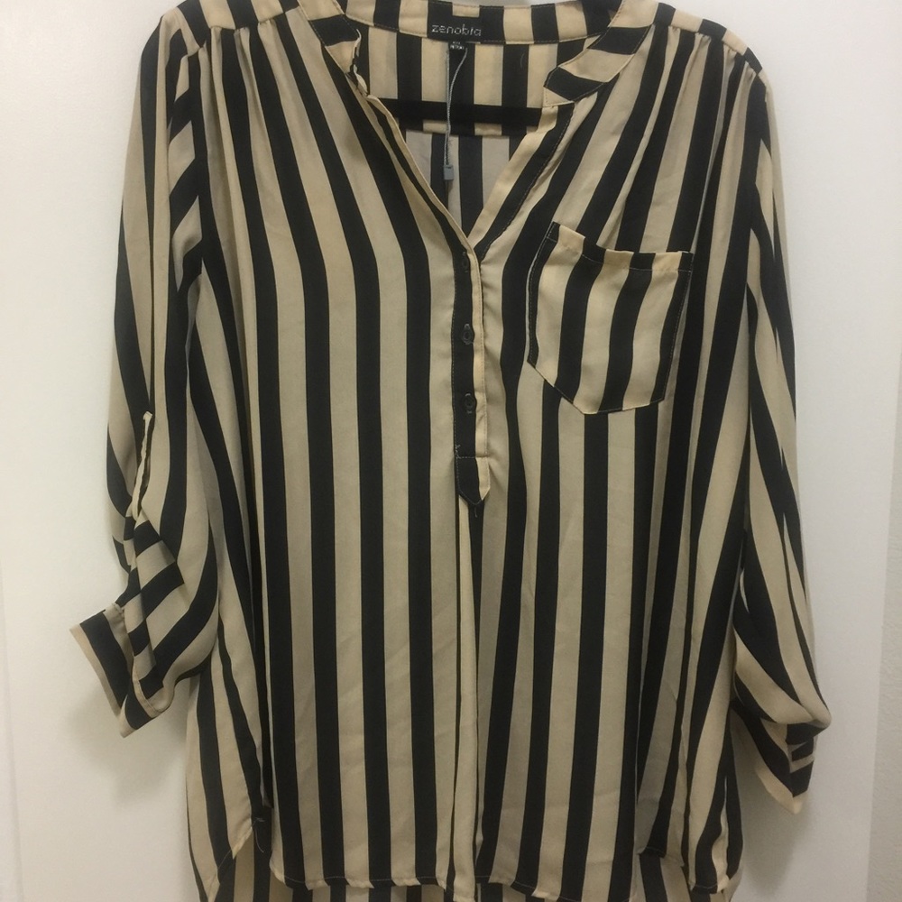 Striped 3/4 Sleeve Top