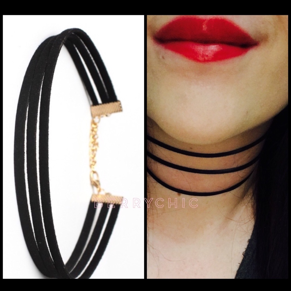 Layered Black Choker Necklace