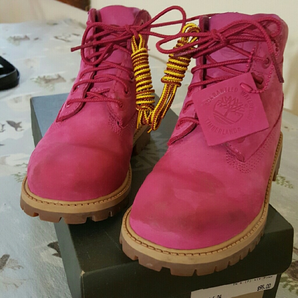 Timberland girls 13 vivid pink boots