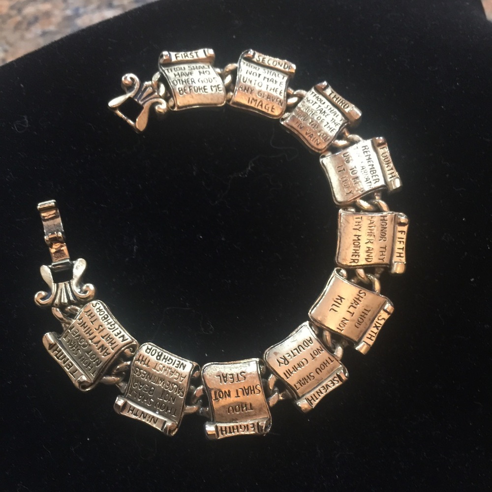 Gold plated Ten Commandments bracelet