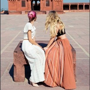 Free People Kathna maxi skirt with embroidery