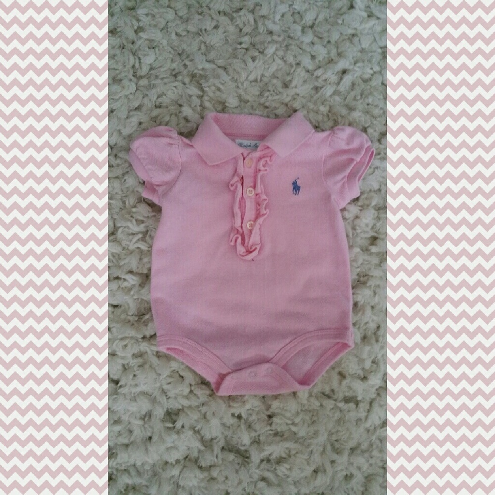 Ralph Lauren Pink Polo Onsie