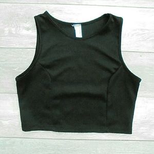 ICON Black High Neck Crop Top