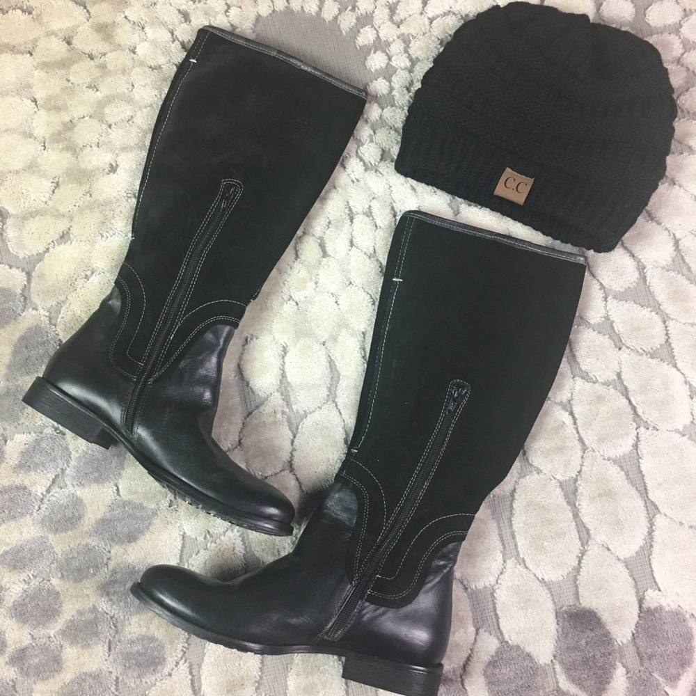 Aldo Leather/Microsuede Knee High Riding Boots