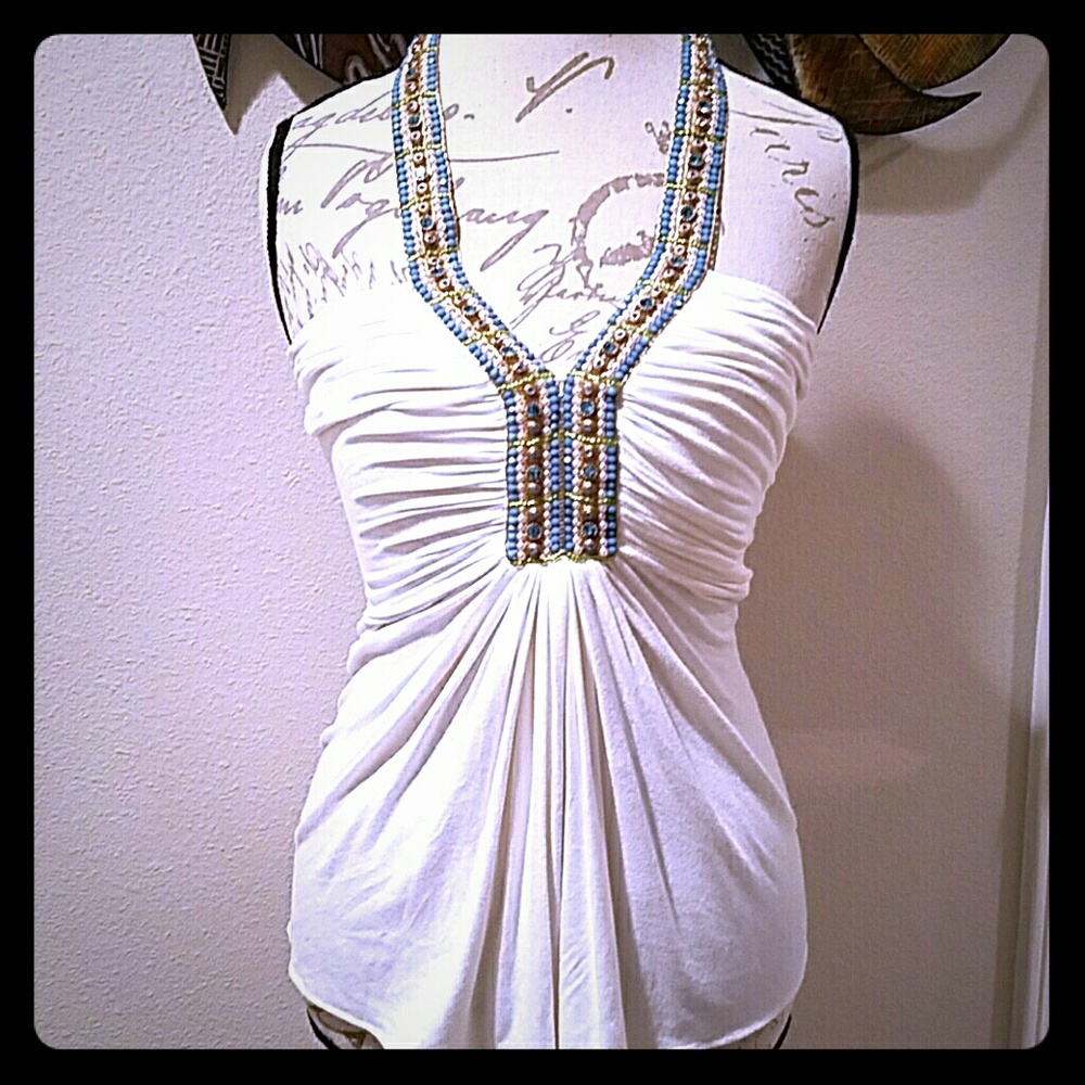 ❤ Sky Embellished Halter