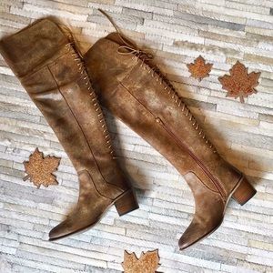 Over the knee genuine leather boots