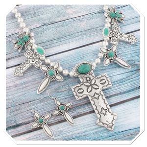 Boutique Jewelry - 🎉 HP 🎉 Beaded Cross Charm Necklace Boutique Jewelry - 🎉 HP 🎉 Beaded Cross Charm Necklace