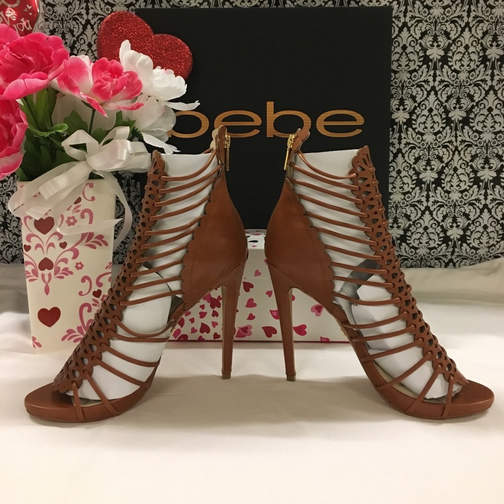 BEBE Flavia Laser Cut Booties Cognac SALE!! - Picture 5 of 8
