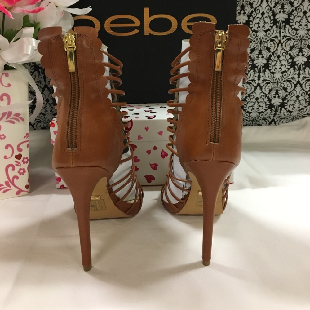 BEBE Flavia Laser Cut Booties Cognac SALE!! - Picture 6 of 8