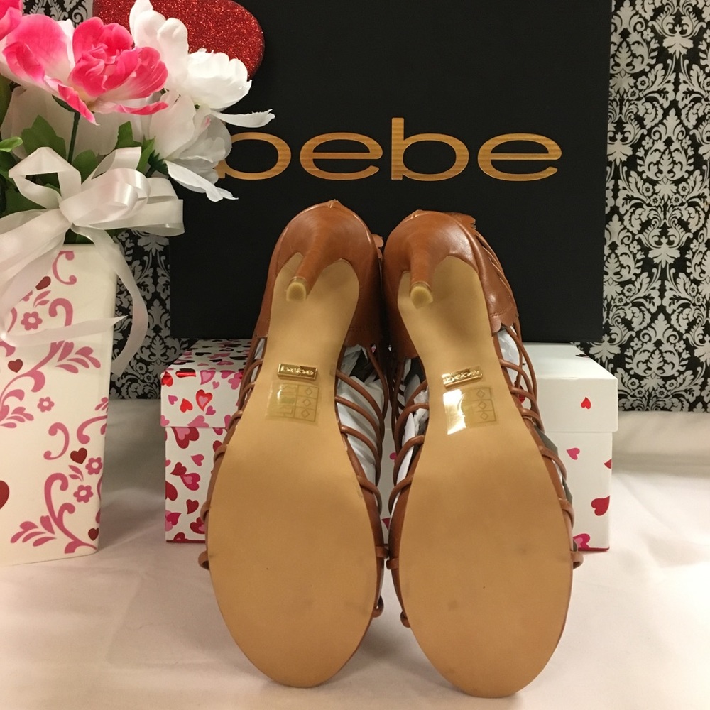 BEBE Flavia Laser Cut Booties Cognac SALE!! - Picture 7 of 8