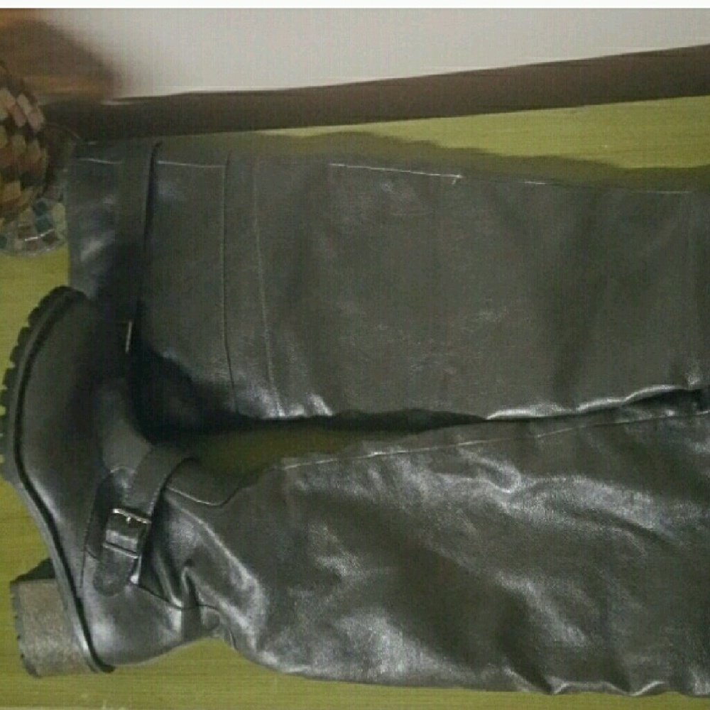 Mocha brown over the knee chunky tread 8