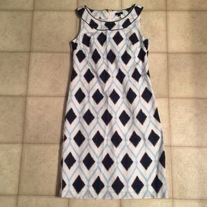 Light Blue/Navy/White Talbots Dress-Size 2