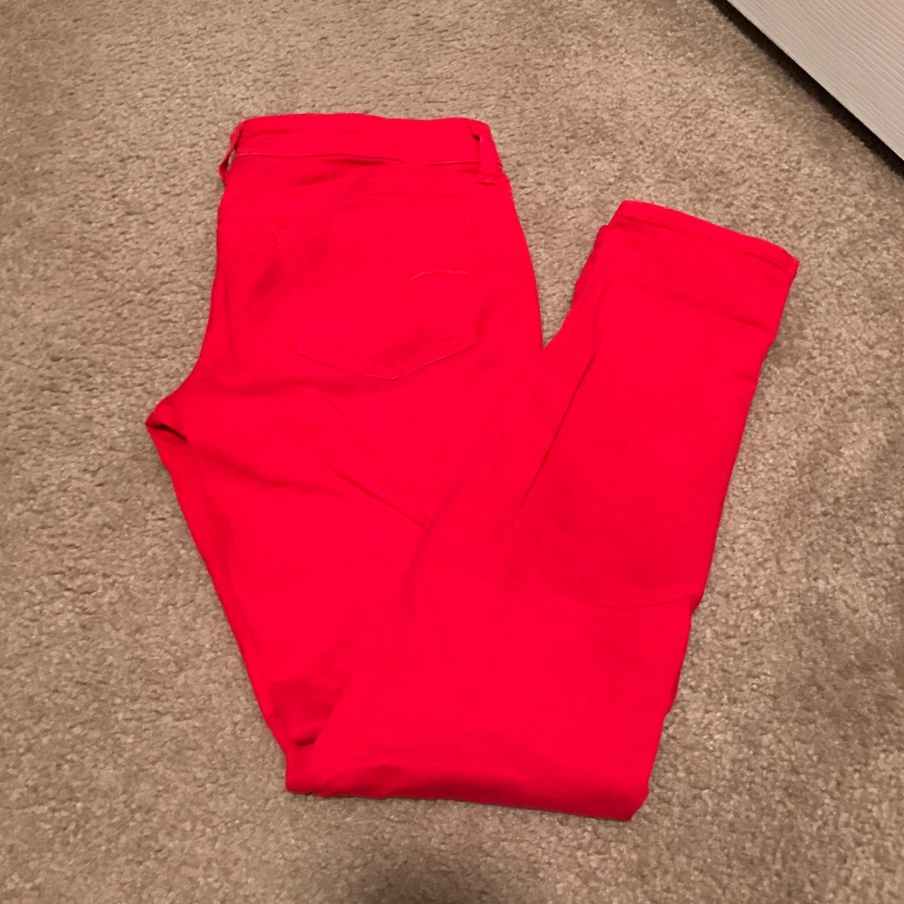 American eagle red skinny jeans