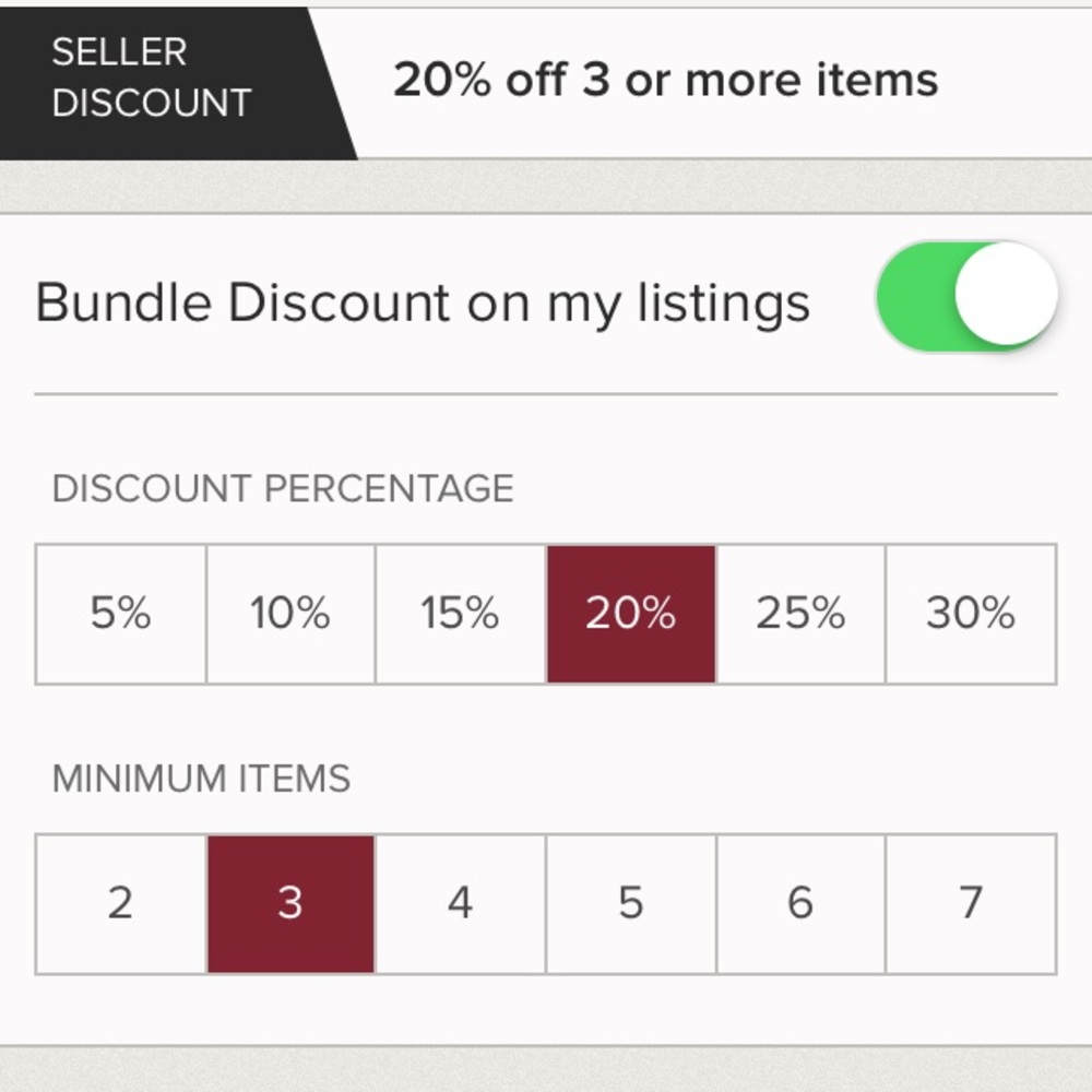 My seller discount