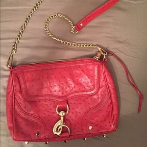 Rebecca Minkoff large ostrich embossed MAC bag