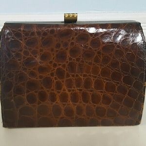 Crocodile/ alligator handbag clutch vintage rare