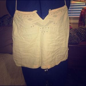 Cream linen urban tank