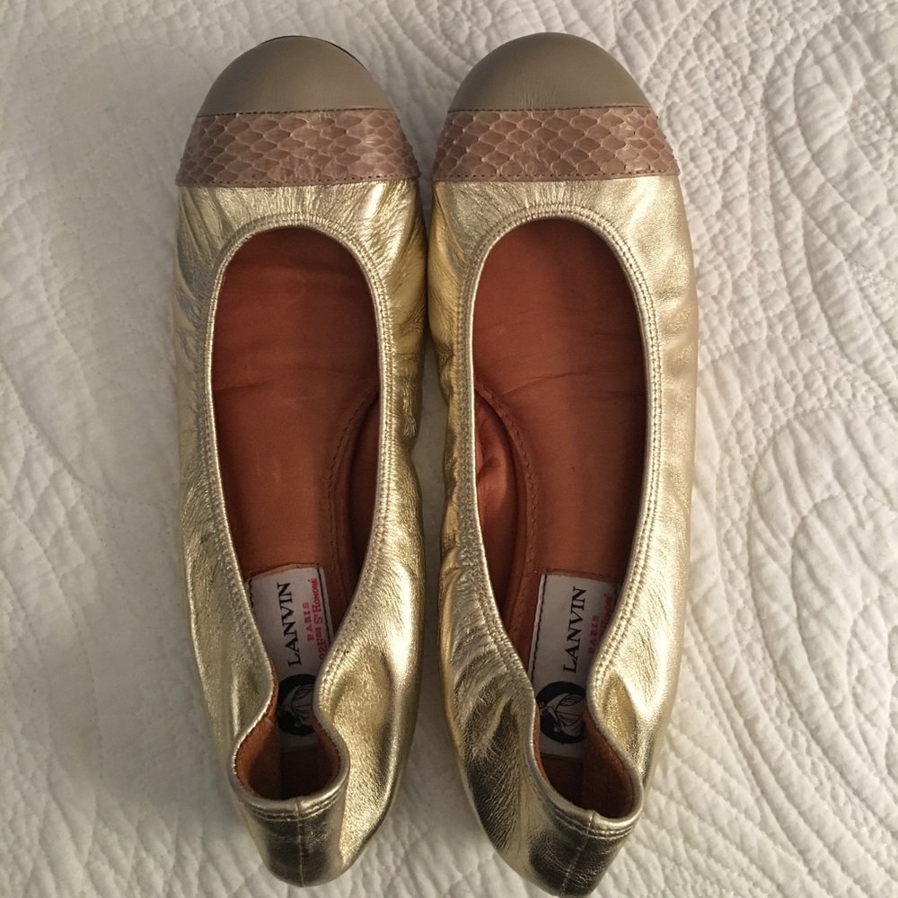 *PRICE DROP* LANVIN flats - Leather w/ snakeskin