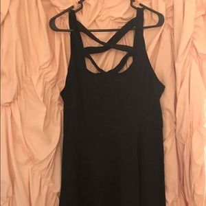 Black skater dress with cross cross back