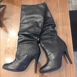 Black high heel boots