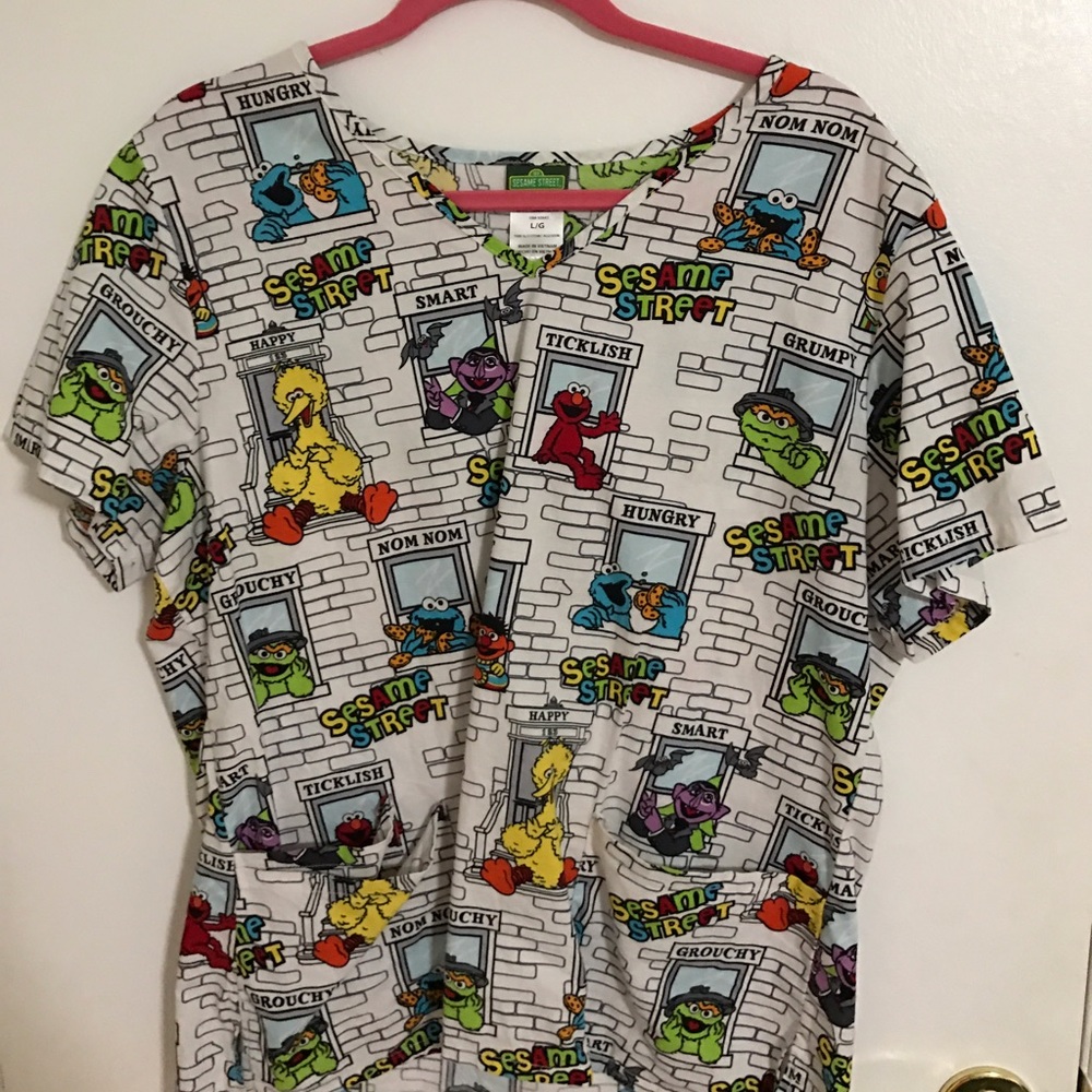 Sesame Street scrub top