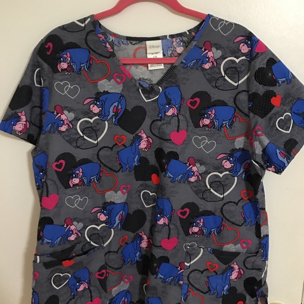 Eeyore and Piglet scrub top